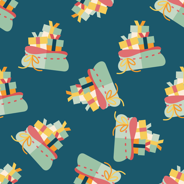 Christmas girl flat icon,eps10 seamless pattern background - ベクター画像