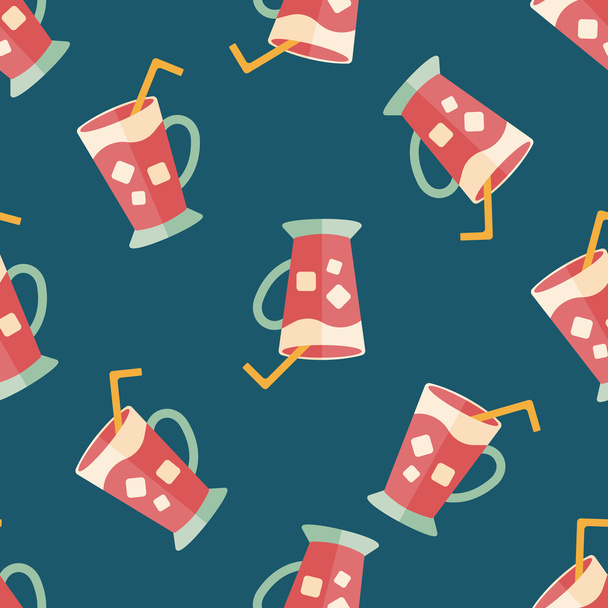 iced drink flat icon,eps10 seamless pattern background - Διάνυσμα, εικόνα