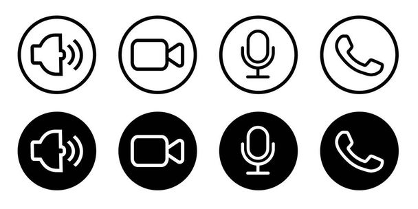 Contact Us Glyph and Line Icons. Editable Stroke. Pixel Perfect. For Mobile and Web. Contains such icons as Phone, Smartphone, Globe, E-mail, Support. - Vector, Image