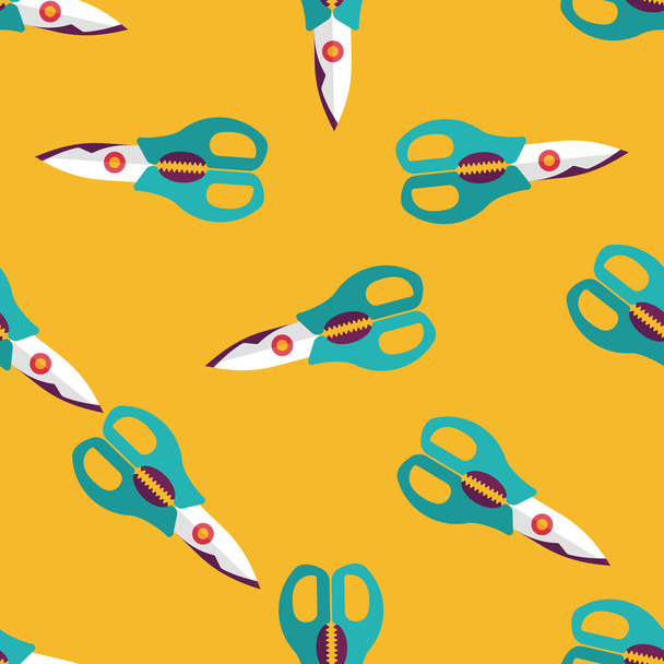 kitchenware scissors flat icon,eps10 seamless pattern background - Vector, Image