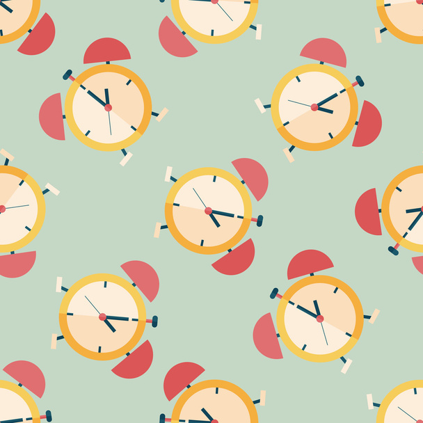 alarm clock flat icon,eps10 seamless pattern background - Vector, afbeelding