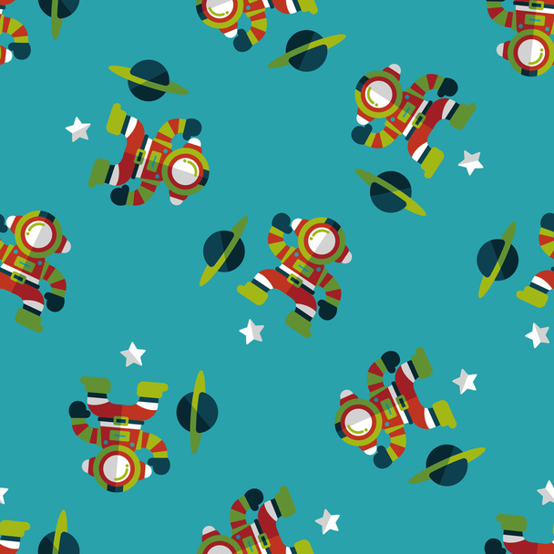 Space Astronaut flat icon, eps10 seamless pattern background - Vector, afbeelding