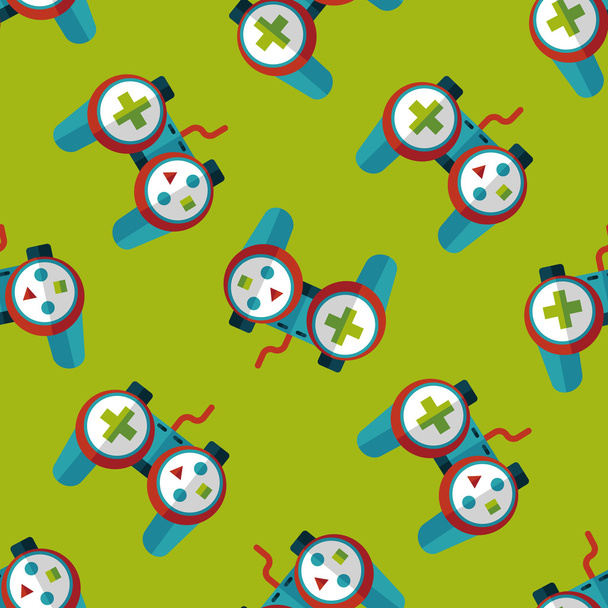 Game controller flat icon seamless pattern background - Διάνυσμα, εικόνα