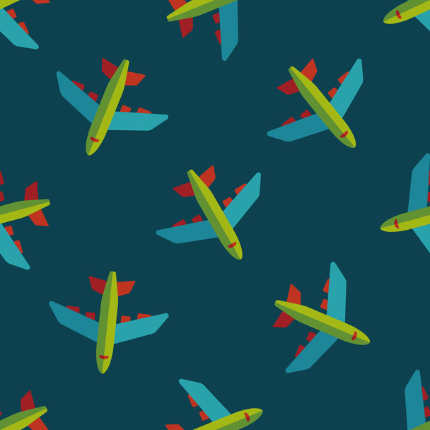 Transportation airplane flat icon,eps10 seamless pattern background - Vecteur, image