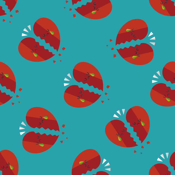Valentine's Day broken heart flat icon,eps10 seamless pattern background - Вектор,изображение