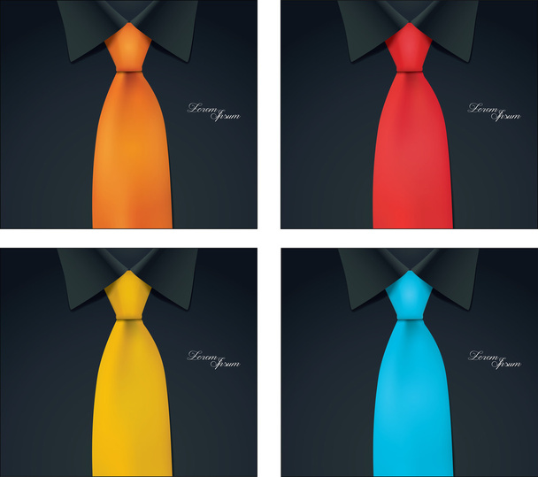 4 color variables of shirt and tie illustration, vector - Vector, Image