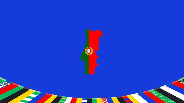 Portugal Flag Map European Nations 2024 Teams Countries European Germany Football Symbol Logo Design Vector Illustration - Vector, Image