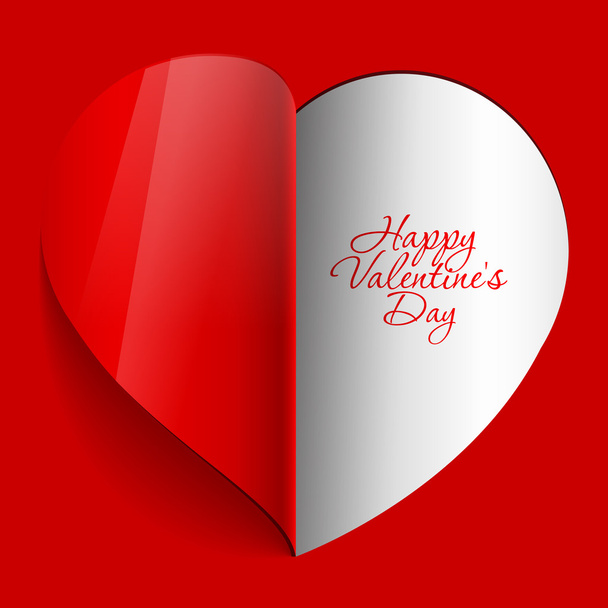 Realistic Heart cut out of paper. Valentine's day or Wedding vector background - Vetor, Imagem