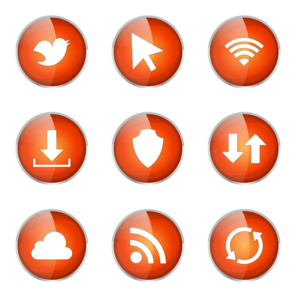Protection Web Internet Icon Set - Vektor, kép