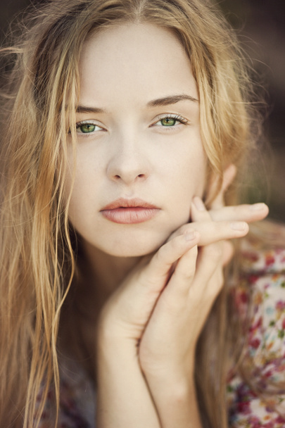 Girl with green eyes - Photo, Image