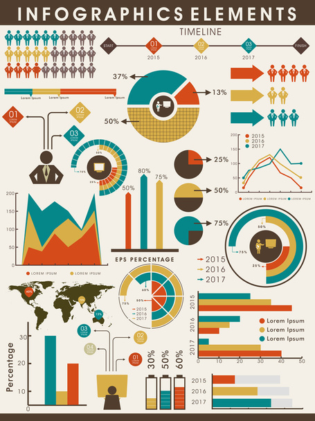 Set of business infographic elements. - Vector, Image