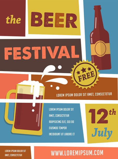 Bierfestival vintage poster - Vector, afbeelding