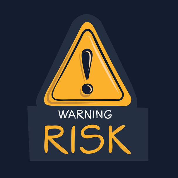 Знак предупреждения о риске, векторная иллюстрация. - Вектор,изображение