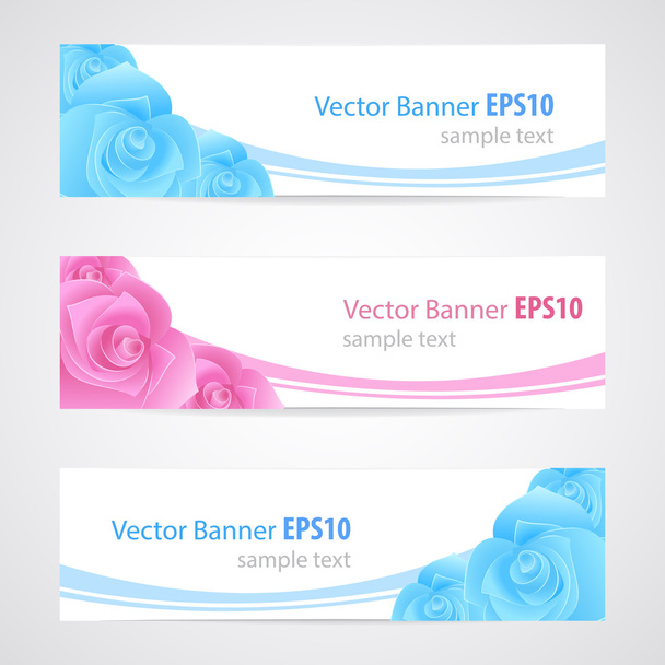 Rose banner collection - Vetor, Imagem
