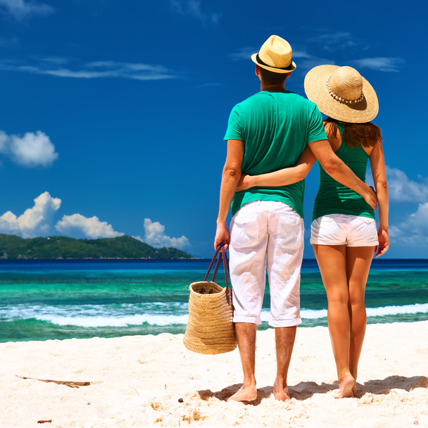 Couple on a beach at Seychelles - Photo, Image