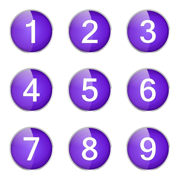 Numbers Counting  Icon Set - Вектор,изображение