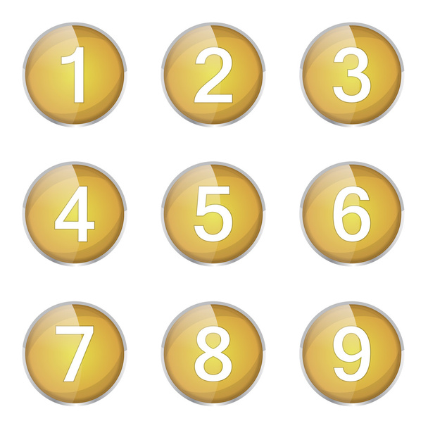 Numbers Counting  Icon Set - Вектор,изображение