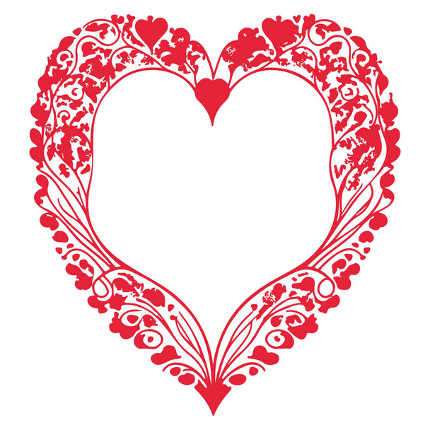Červená láska srdce květiny Valentýn ilustrační prvek - Vektor, obrázek