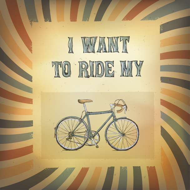 Vintage bycicle poster - Vector, Image
