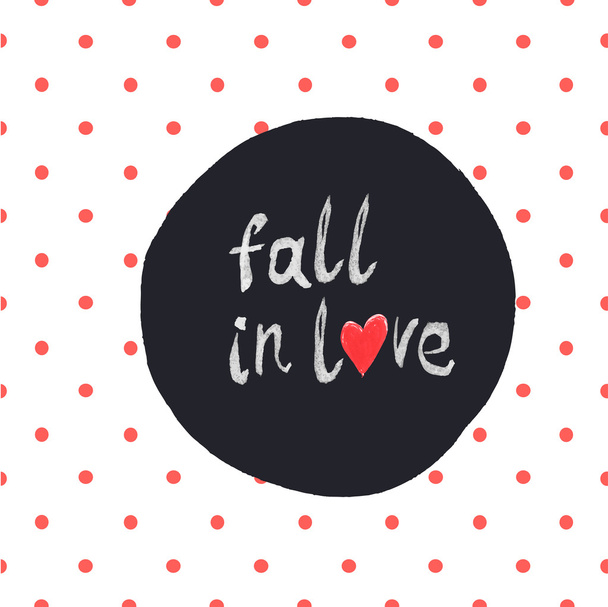 "Fall in love" lettering - Vector, Imagen