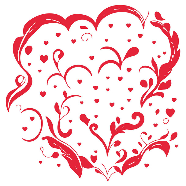 Červená ornament milenec srdce Valentýn ilustrační náčrtek prvek - Vektor, obrázek