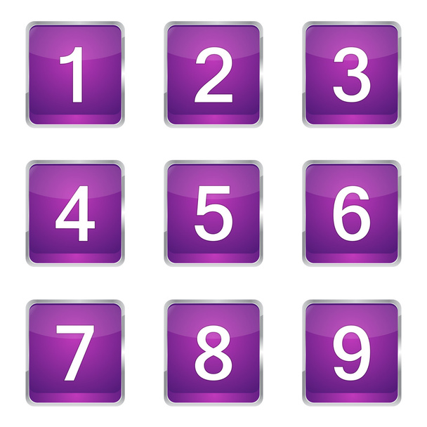 Numbers Counting  Icon Set - Vektor, obrázek