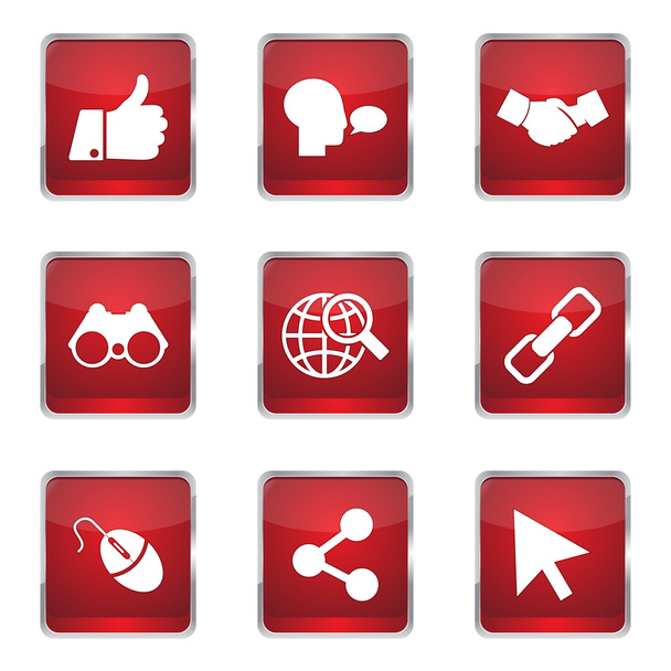 Social Internet Icon Set - Διάνυσμα, εικόνα