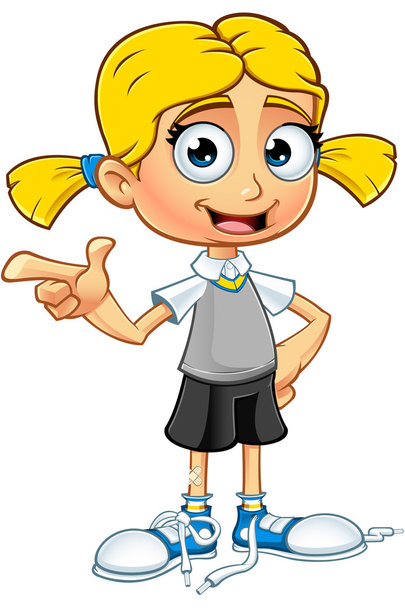 Blonde School Girl Character - Vektor, obrázek