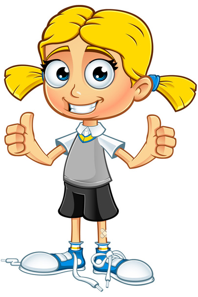 Blonde School Girl Character - Διάνυσμα, εικόνα