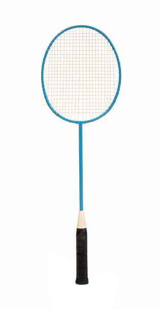 Alter Badmintonschläger isoliert auf weißem Hintergrund. - Foto, Bild