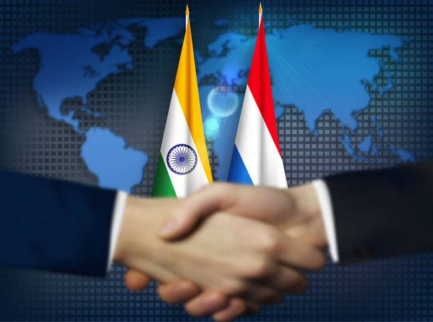 India, Países Bajos relación bilateral concepto fondo - Foto, imagen