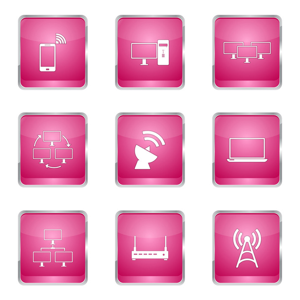 Telecom Communication Icon Design Set - Vektör, Görsel
