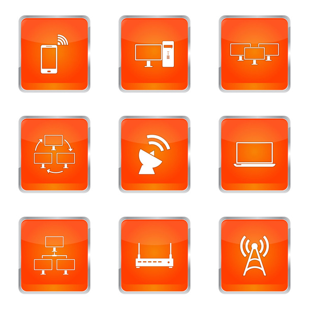 Telecom Communication Icon Design Set - Vector, afbeelding
