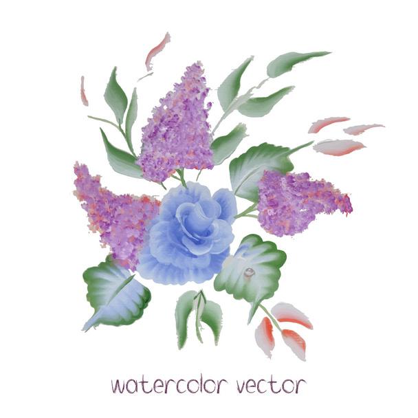 Aquarel Vector bloemen. Vector aquarel bloemen. - Vector, afbeelding