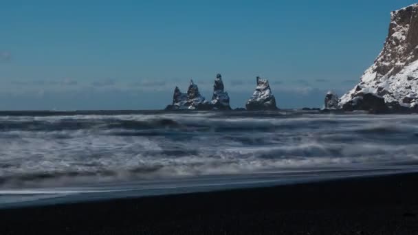 cliffs tide at south coast of Iceland - Video