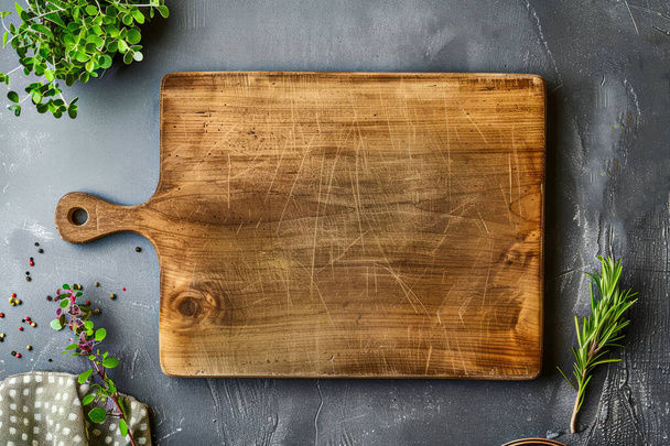 placa de madeira vazia no fundo da cozinha - Foto, Imagem
