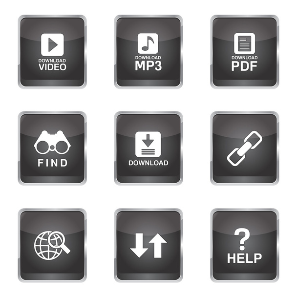 Multimedia Web Internet Icon Set - Vektör, Görsel