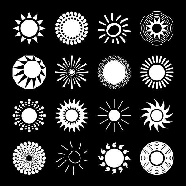 Sun icons set - Vector, Image