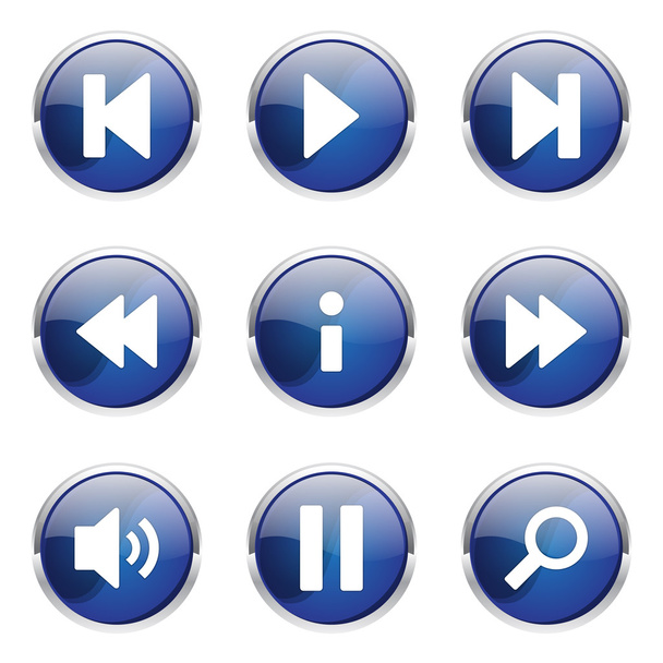 Multimedia Controller Icon Set - Vetor, Imagem