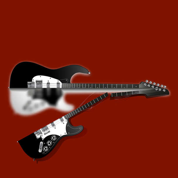 σπασμένα κιθάρα - Διάνυσμα, εικόνα