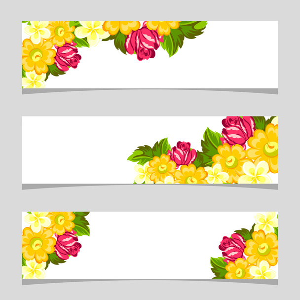 Three floral banners - Вектор, зображення