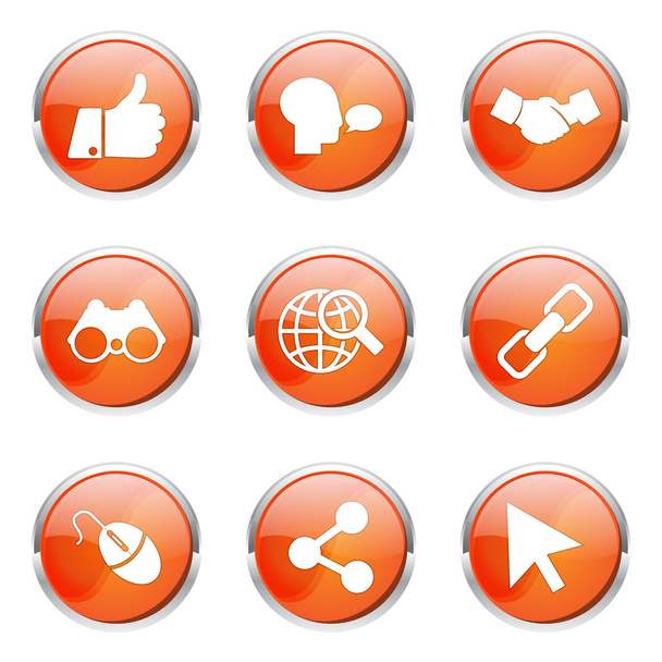Social Internet Icon Set - Διάνυσμα, εικόνα