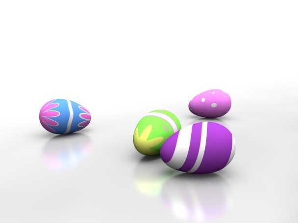 Easter Eggs in a white environment - Photo, Image