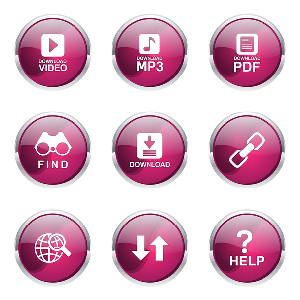 Multimedia Web Internet Icon Set - Vector, imagen