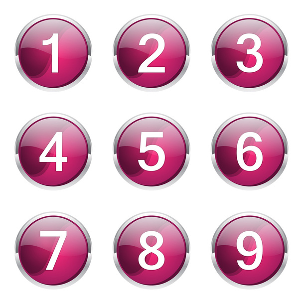 Numbers Counting  Icon Set - Vektor, obrázek