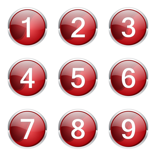 Numbers Counting  Icon Set - Vektör, Görsel