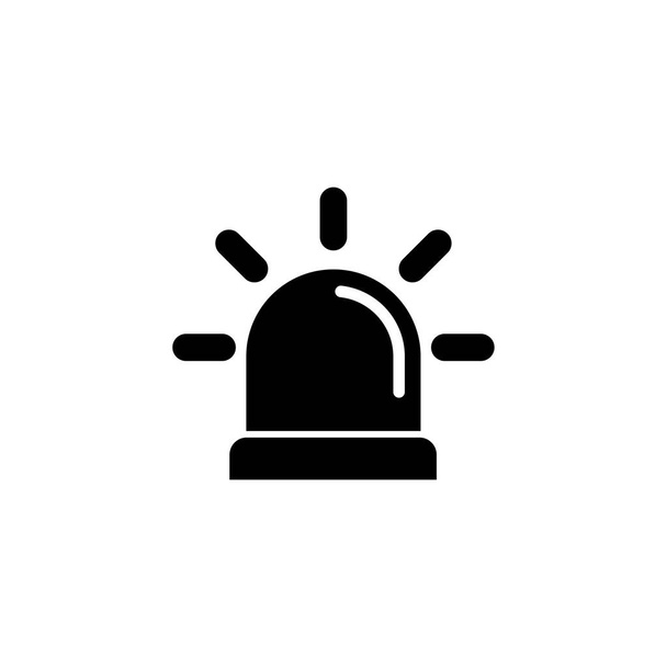 Un icono monocromo que representa una sirena, simboliza una señal de alerta o emergencia - Vector, imagen