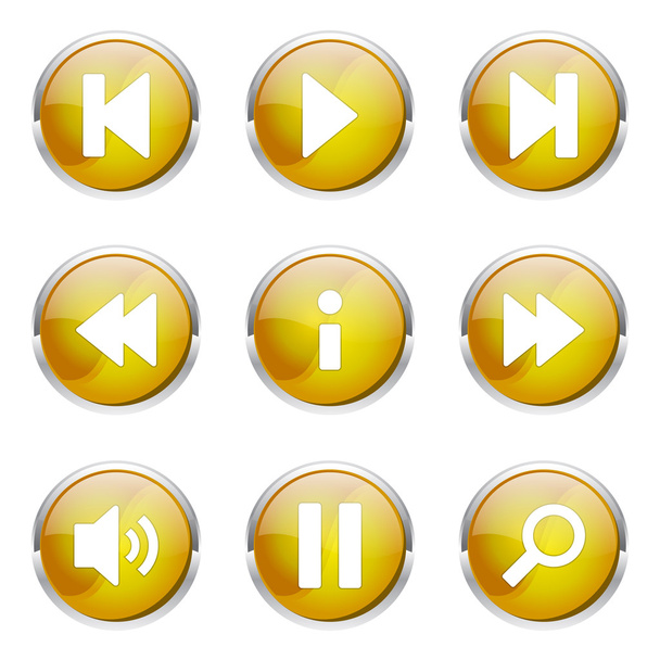 Multimedia Controller Icon Set - Διάνυσμα, εικόνα