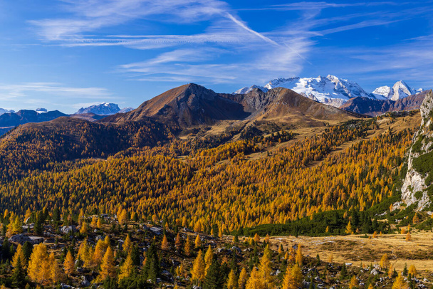 Landscape near Livinallongo del Col di Lana and Valparola Pass, Dolomites Alps, South Tyrol, Italy - Photo, image