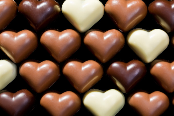 Chocolate hearts background - Foto, imagen